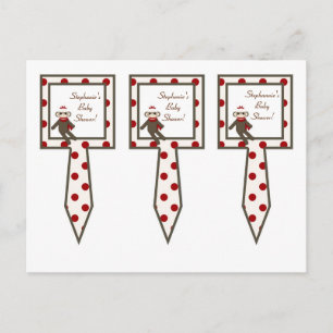 Der 3 Schalen-Kuchen wählt roten Socken-Affen aus Einladungspostkarte