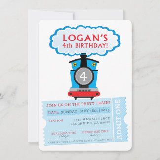 Der 4. Geburtstagszug von CUSTOM ORDER Logan lädt Einladung