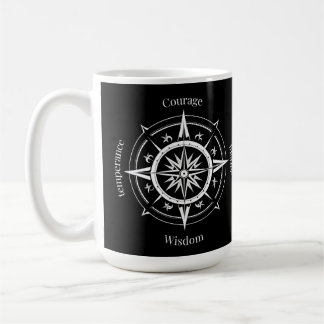 Der 4 stoischen Tugenden Kompass Kaffeetasse