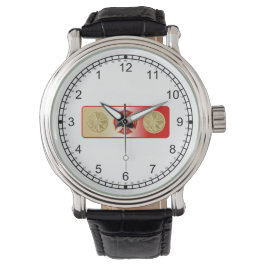 Der 4 Trumpetenschild des Feuermanns Armbanduhr