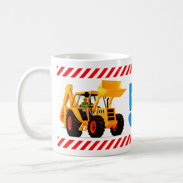 Der 5. Geburtstag des gelben Baggerjungen Kaffeetasse (Links)