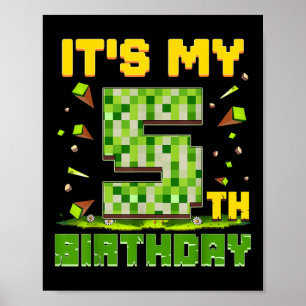 Der 5. Geburtstagskind, der 5 Jahre alt ist Pixel Poster