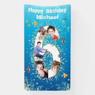Der 6. Geburtstag unter dem Meer Banner