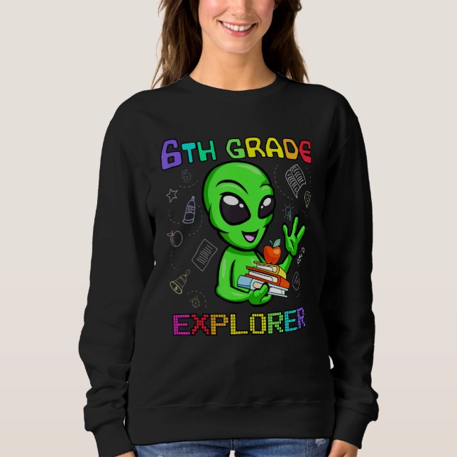 Der 6. Grad Explorer Phantastische Alien zurück zu Sweatshirt (Vorderseite)
