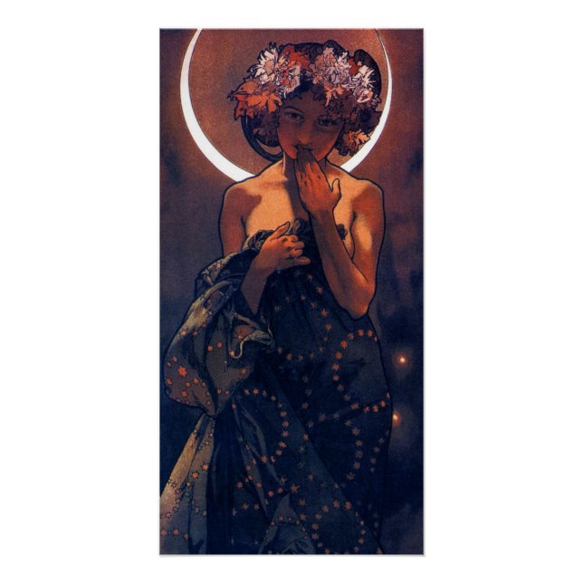 Der Abend Star, Jugendstil von Alfons Mucha Poster (Vorderseite)