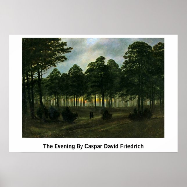 Der Abend von Caspar David Friedrich Poster (Vorne)