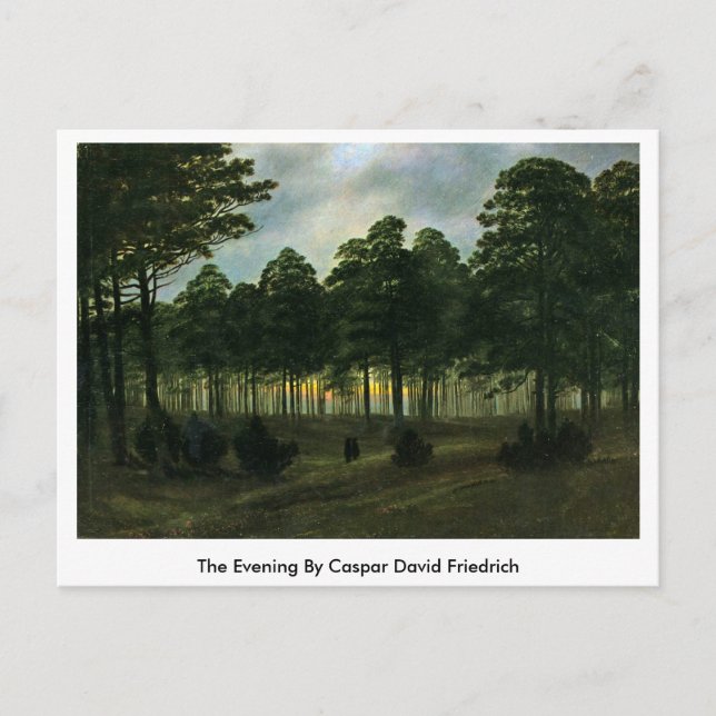 Der Abend von Caspar David Friedrich Postkarte (Vorderseite)