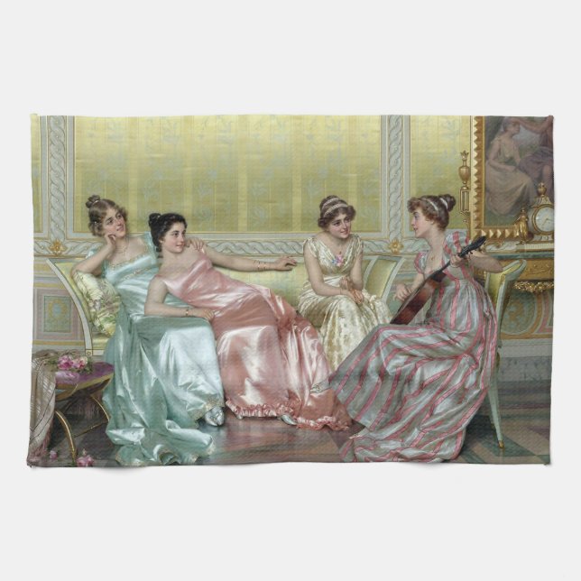 Der Abend von Vittorio Reggianini Geschirrtuch (Horizontal)