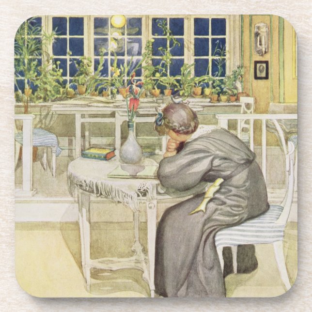 Der Abend vor der Reise nach England - Studie Untersetzer (Vorderseite)