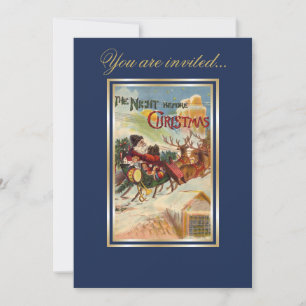 Der Abend vor Weihnachten Santa Claus Abendessen Einladung