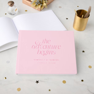 Der Abenteuer beginnt Rosa Hochzeit Gästebuch