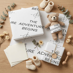 Der Abenteuerbeginn Süße neue Baby-Ankündigung Geschenkpapier