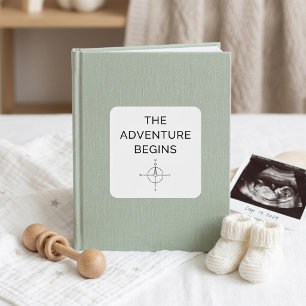 Der Abenteuerbeginn Süße neue Baby-Ankündigung Quadratischer Aufkleber