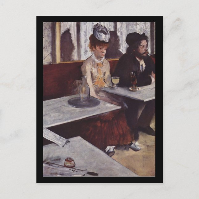 Der Absinth. Degas, Edgar Germain Hilaire Postkarte (Vorderseite)