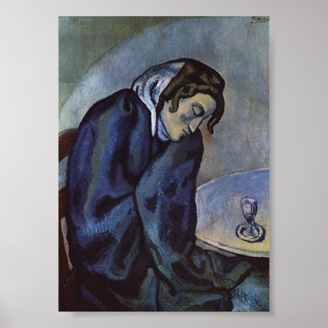 Der Absinthe Drinker von Pablo Picasso Poster (Vorne)