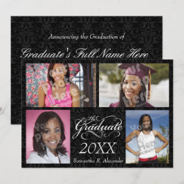 Der Absolvent, elegant schwarz Einladung