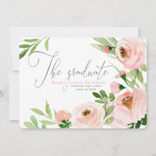 DER ABSOLVENT ERRÖTEN WATERCOLOR BLUME ANKÜNDIGUNG