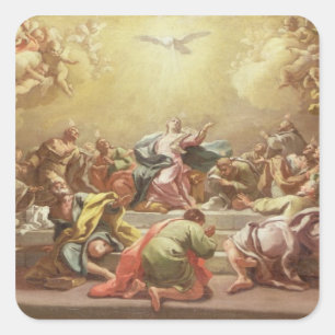 Der Abstieg des Heiligen Geistes Quadratischer Aufkleber