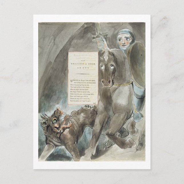 Der Abstieg Odins, einer Ode, von den "Gedichten d Postkarte (Vorderseite)