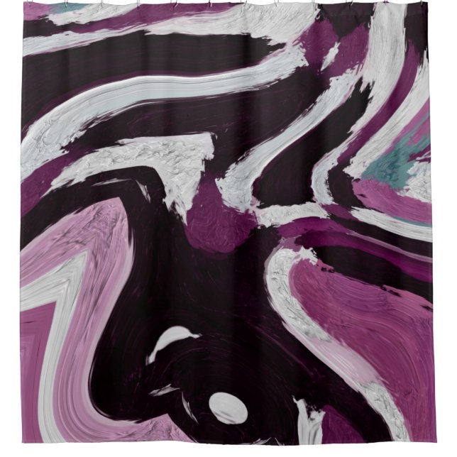 Der abstrakte Hintergrund des Pinselstrichs. Kunst Duschvorhang (Vorderseite)