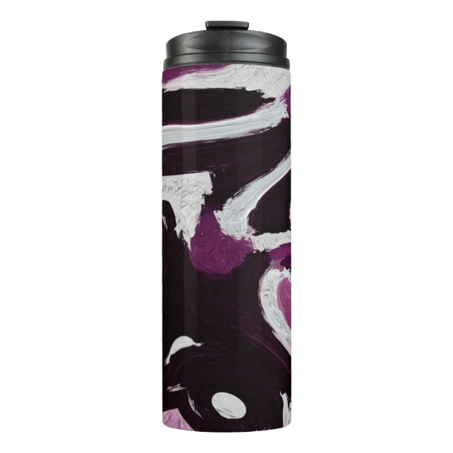 Der abstrakte Hintergrund des Pinselstrichs. Kunst Thermosbecher (Vorderseite)