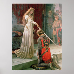 Der Accolade Mittelalterlicher Ritter Kunst Druck Poster