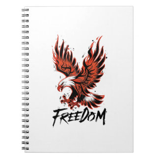 Der Adler breitet seine Flügel aus, um die Freihei Notizblock