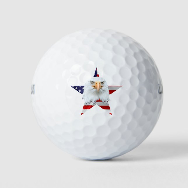 Der Adler, die amerikanische Flagge, das Patriotis Golfball (Vorderseite)
