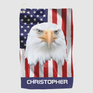 Der Adler, die amerikanische Flagge, das Patriotis Golfhandtuch