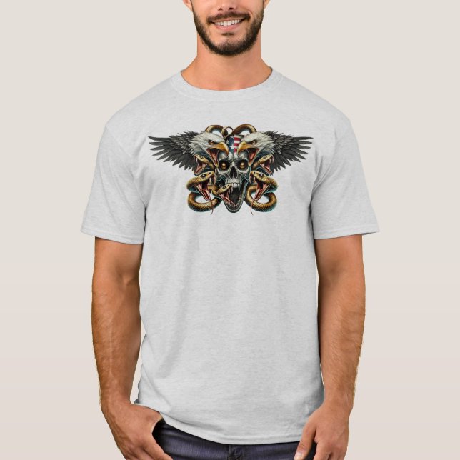 Der Adler und Schlangen Gott der Finsternis T-Shirt (Vorderseite)