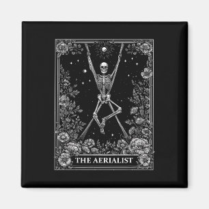 Der Aerialist Aerial Seide Tarotkarte Skelett Hexe Magnet