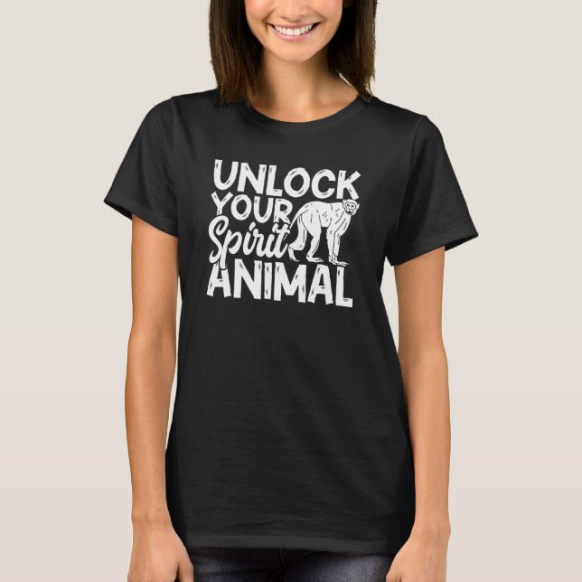 Der Affe entriegelt den Geist Tier Wildtiermonke T-Shirt (Vorderseite)