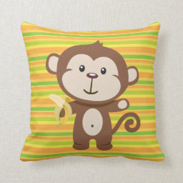 Der Affe-Grad der Kinder ein BaumwollWurfs-Kissen Kissen