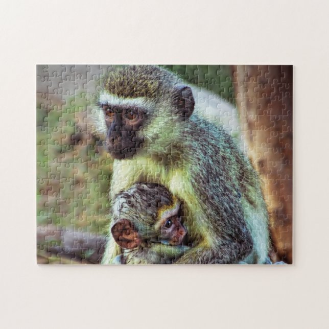 Der Affe in Kenia Puzzle (Horizontal)