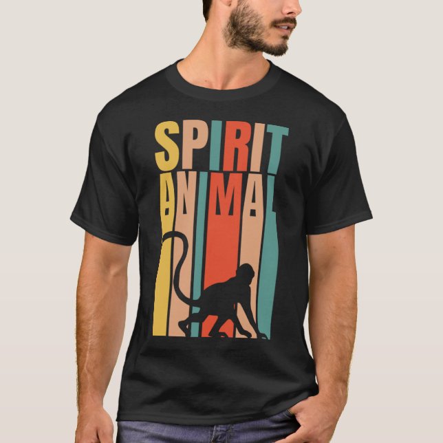 Der Affe ist mein Geisttier Retro T-Shirt (Vorderseite)