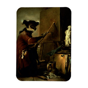 Der Affe-Maler, 1740 (Öl auf Leinwand) Magnet