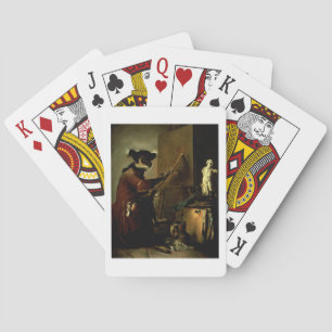 Der Affe Maler, 1740 (Öl auf Leinwand) Spielkarten