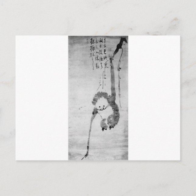 Der Affe von Hakuin Ekaku Postkarte (Vorderseite)
