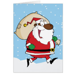 Der afroamerikanische Weihnachtsmann läuft mit Ges