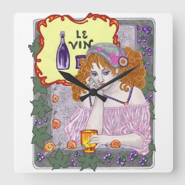 Der Again Wall Clock Quadratische Wanduhr (Vorderseite)