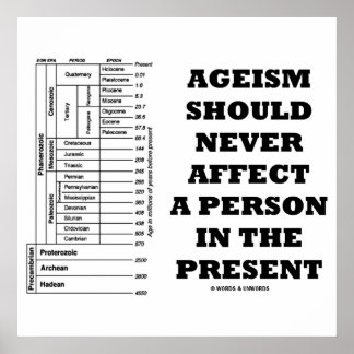 Der Agismus sollte eine Person in der Gegenwart ni Poster