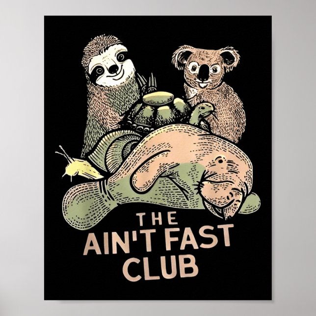 Der Aint Fast Club Koala Sloth Turtle Poster (Vorne)