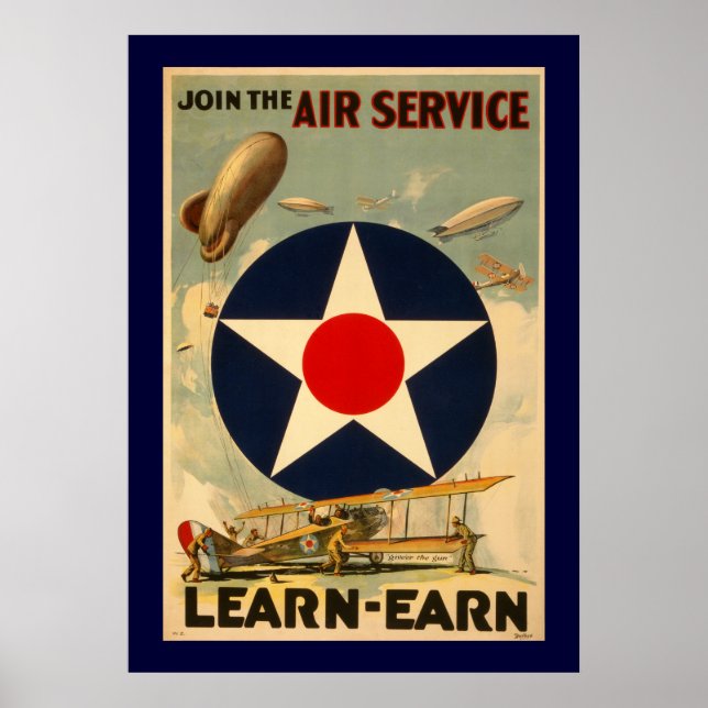 Der Air Service "Learn-Earn" (Blaue Grenze) Poster (Vorne)