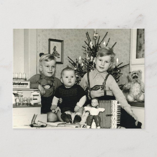 Der Akkordeon-Horror! Weihnachten 1953. Postkarte (Vorderseite)