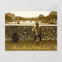 Der Akkordeon-Spieler - Pont des Arts, Paris Postkarte