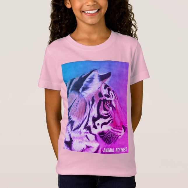 Der aktivisten-Rosa-Tiger-T - Shirt des Mädchens (Vorderseite)