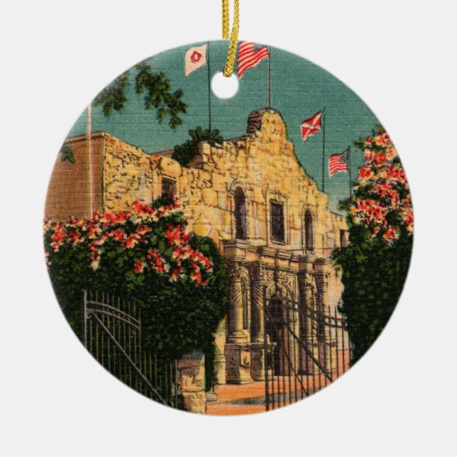 Der Alamo Vintage Texas-Ornament Keramikornament (Vorne)