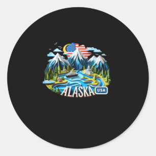 Der Alaska-Staat in den USA Runder Aufkleber