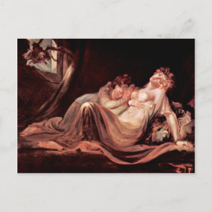 Der Albtraum Verließ das Lager zwei schlafende Mäd Postkarte