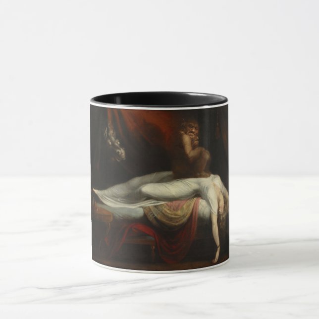 Der Albtraum (von Henry Fuseli) Tasse (Zentrum)